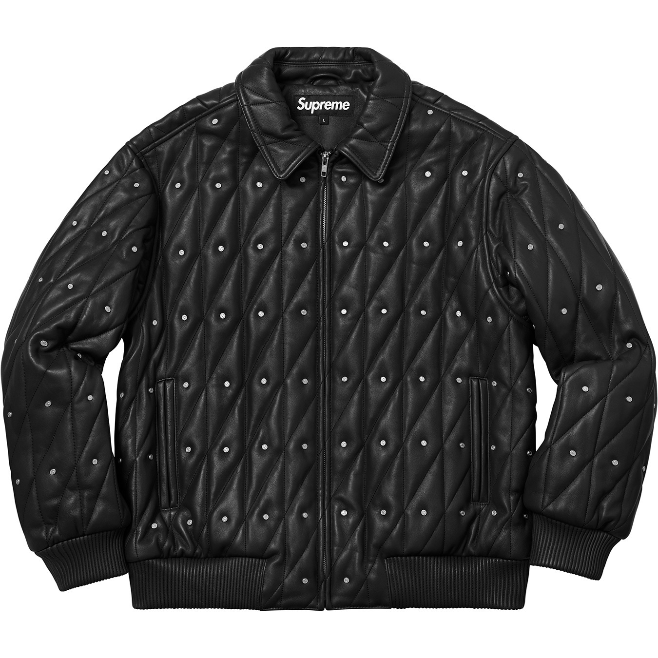 Quilted Studded Leather Jacket view 6
